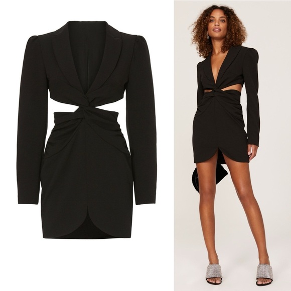 PatBO Black Cutout Blazer Mini Dress - 6 - Picture 2 of 7